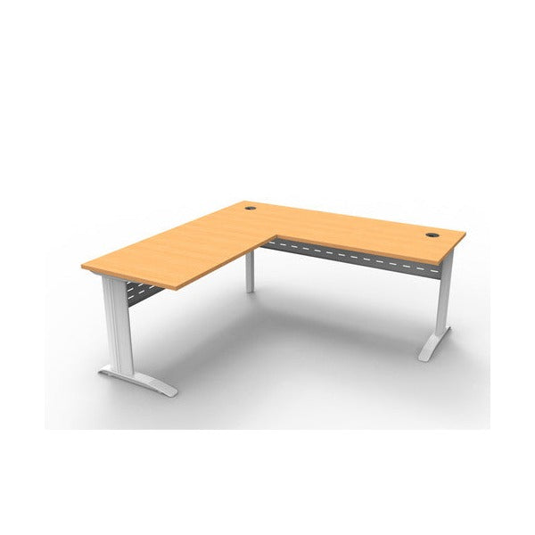 Rapidline Rapid Span Open Workstation with Return 1800 x 1800 x 700mm Beech / White Satin