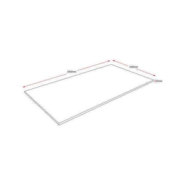 Rapidline Rectangular Table Top 2400 x 1200 x 25mm Only Cherry