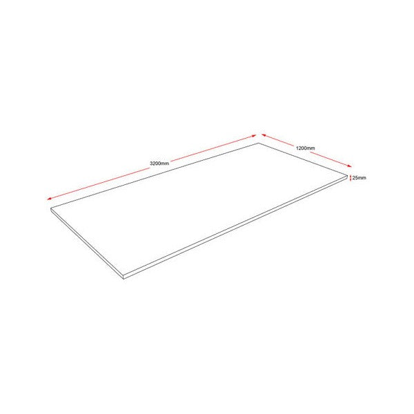 Rapidline Rectangular Table Top 3200 x 1200 x 25mm Only Beech