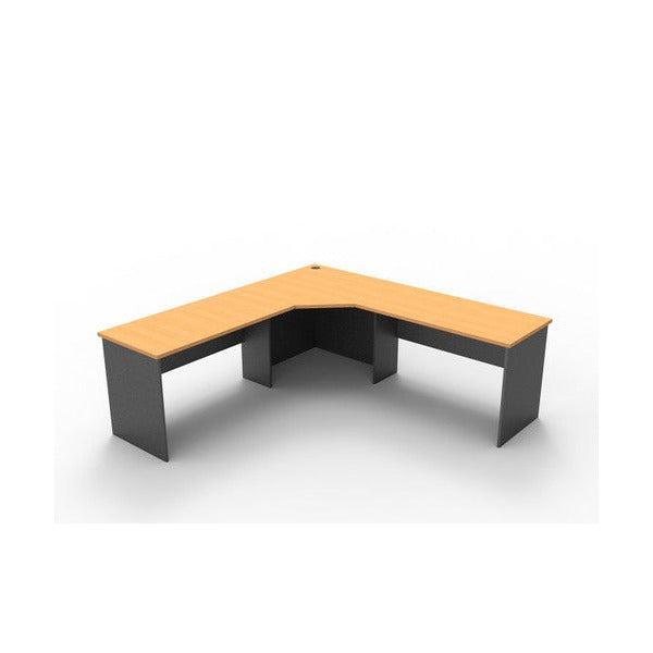 Rapidline Rapid Worker Corner Workstation 2100 x 2100 x 600mm Beech / Ironstone