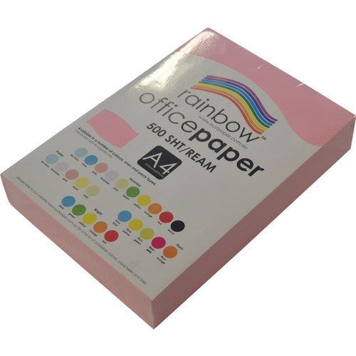 Rainbow Office Paper A4 80gsm Pastel Pink Pack of 500