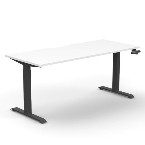 Rapidline Boost Crank Single Sided Workstation 1500 x 750mm Natural White / Black Satin