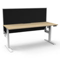 Rapidline Boost Light Single Sided Workstation 1500 x 750mm with Screen Natural Oak / White Satin