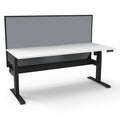 Rapidline Boost Light Single Sided Workstation 1500 x 750mm with Screen and Cable Tray Natural White / Black Satin