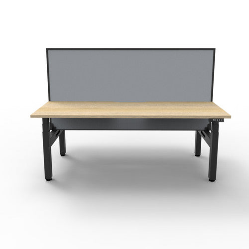 Rapidline Boost Plus Back to Back Workstation 1200 x 750mm with Screen Natural Oak / Black Satin
