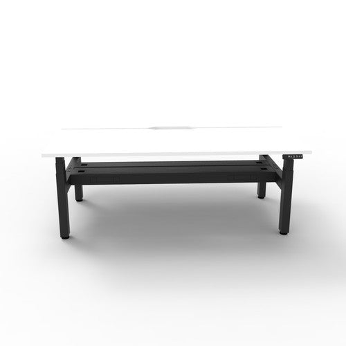 Rapidline Boost Plus Back to Back Workstation 1500 x 750mm with Cable Tray Natural White / Black Satin