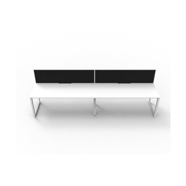 Rapidline Deluxe Infinity Single Sided 2 Person Workstation Loop Leg 1200 x 750mm with Screen Natural White / White Satin