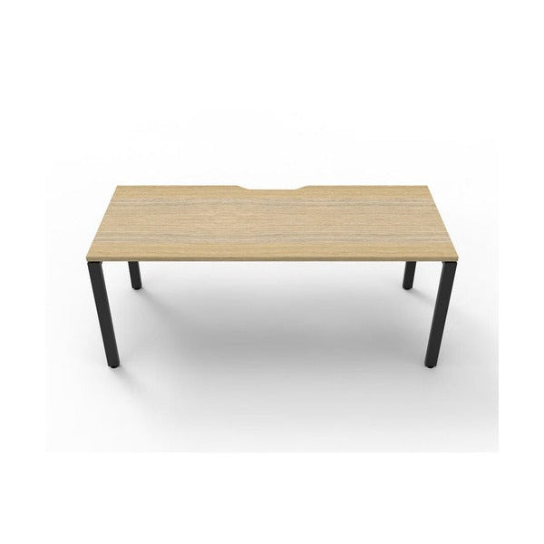 Rapidline Deluxe Infinity Single Sided Workstation Profile Leg 1200 x 750mm Natural Oak / Black Satin
