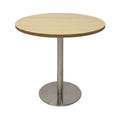 Rapidline Estilo Round Table Flat Disc Base 900mm Diameter Natural Oak / Stainless Steel