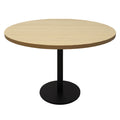 Rapidline Estilo Round Table Flat Disc Base 1200mm Diameter Natural Oak / Black