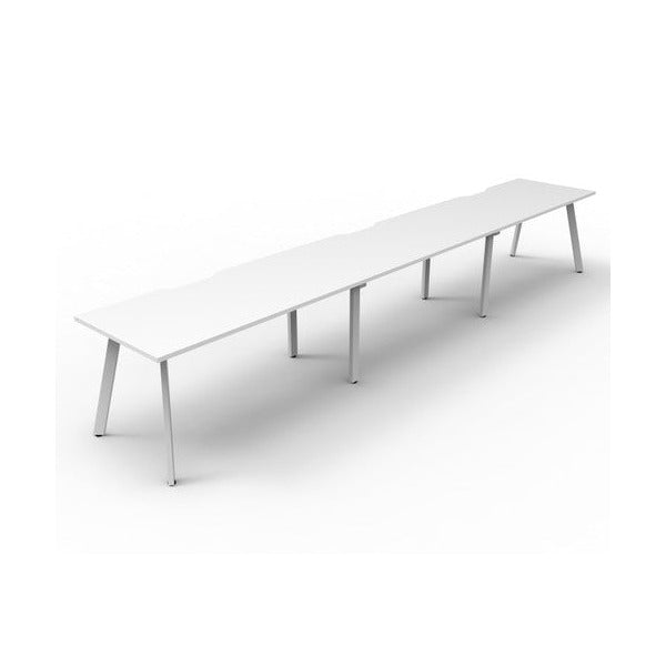 Rapidline Eternity Single Sided 3 Person Workstation 1800 x 750mm Natural White / White Satin
