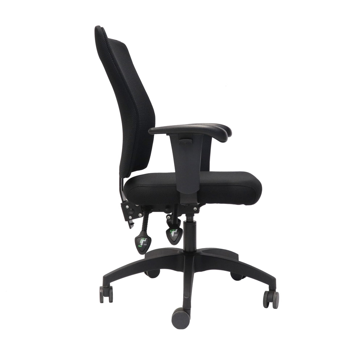 Rapidline AM100 Medium Mesh Back Operator Chair with Arms Black Fabric