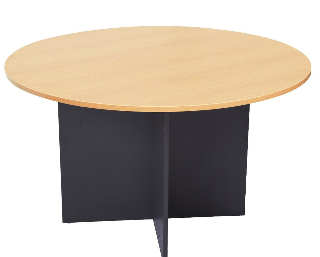 Rapidline Rapid Worker Round Meeting Table 1200mm Diameter Beech / Ironstone