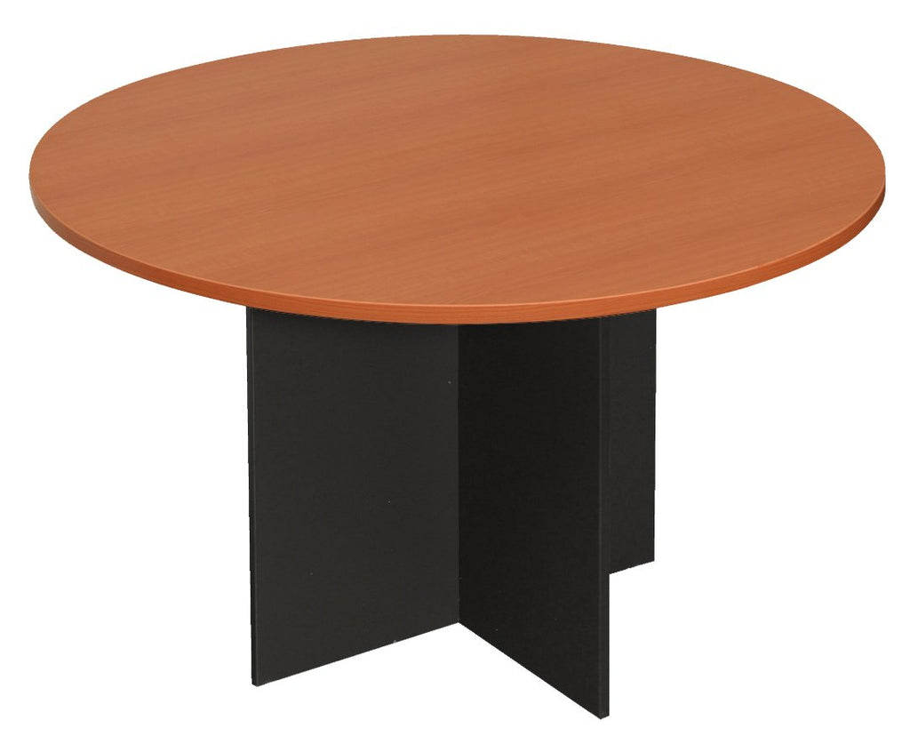 Rapidline Rapid Worker Round Meeting Table 900mm Diameter Cherry / Ironstone