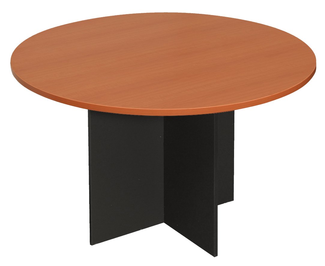 Rapidline Rapid Worker Round Meeting Table 900mm Diameter Cherry / Ironstone