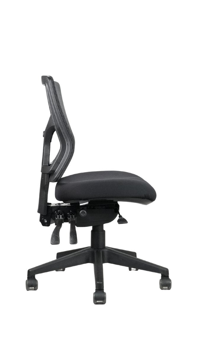 Rapidline Milan Medium Mesh Back Operator Chair Black Fabric