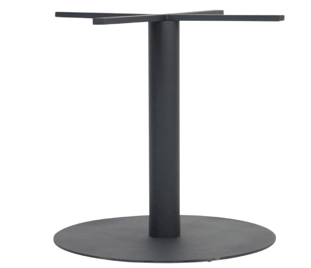Rapidline Estilo disc base table frame in black with cross-arm top supports, single column and round disc foot, frame only