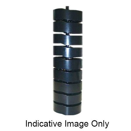 Rapidline umbilical power pole in black, assembled segments stacked upright