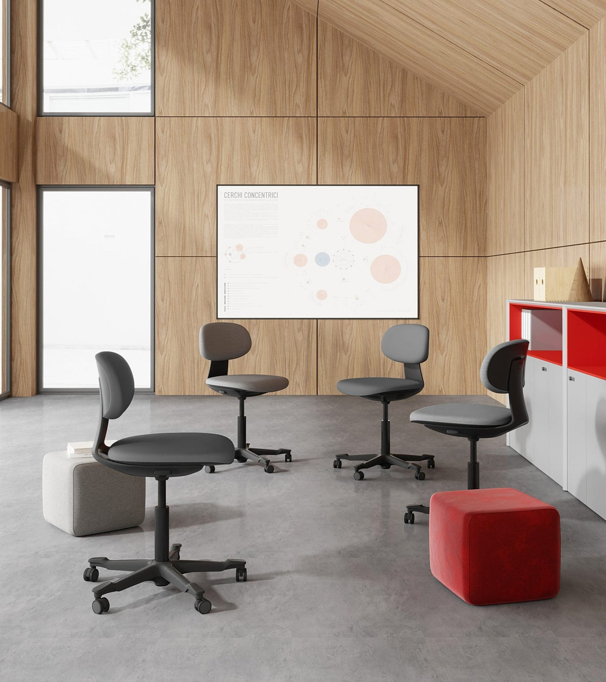 Rapidline Yoyo Swivel Task Chair 740-830mm Height Dark Grey Fabric