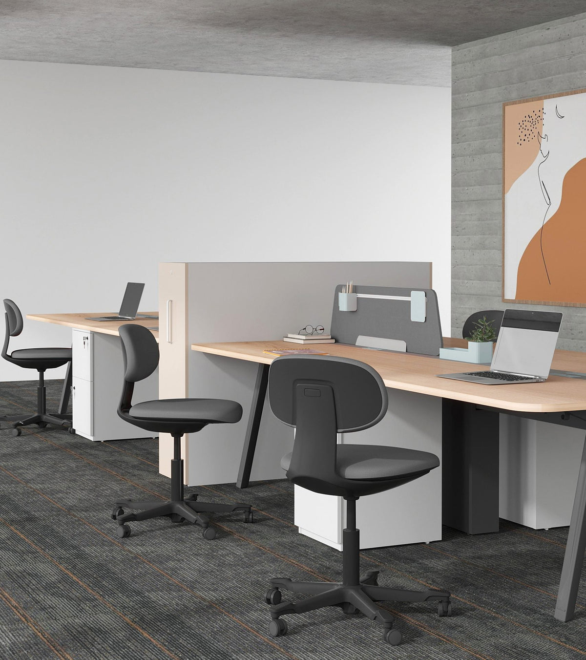Rapidline Yoyo Swivel Task Chair 740-830mm Height Dark Grey Fabric