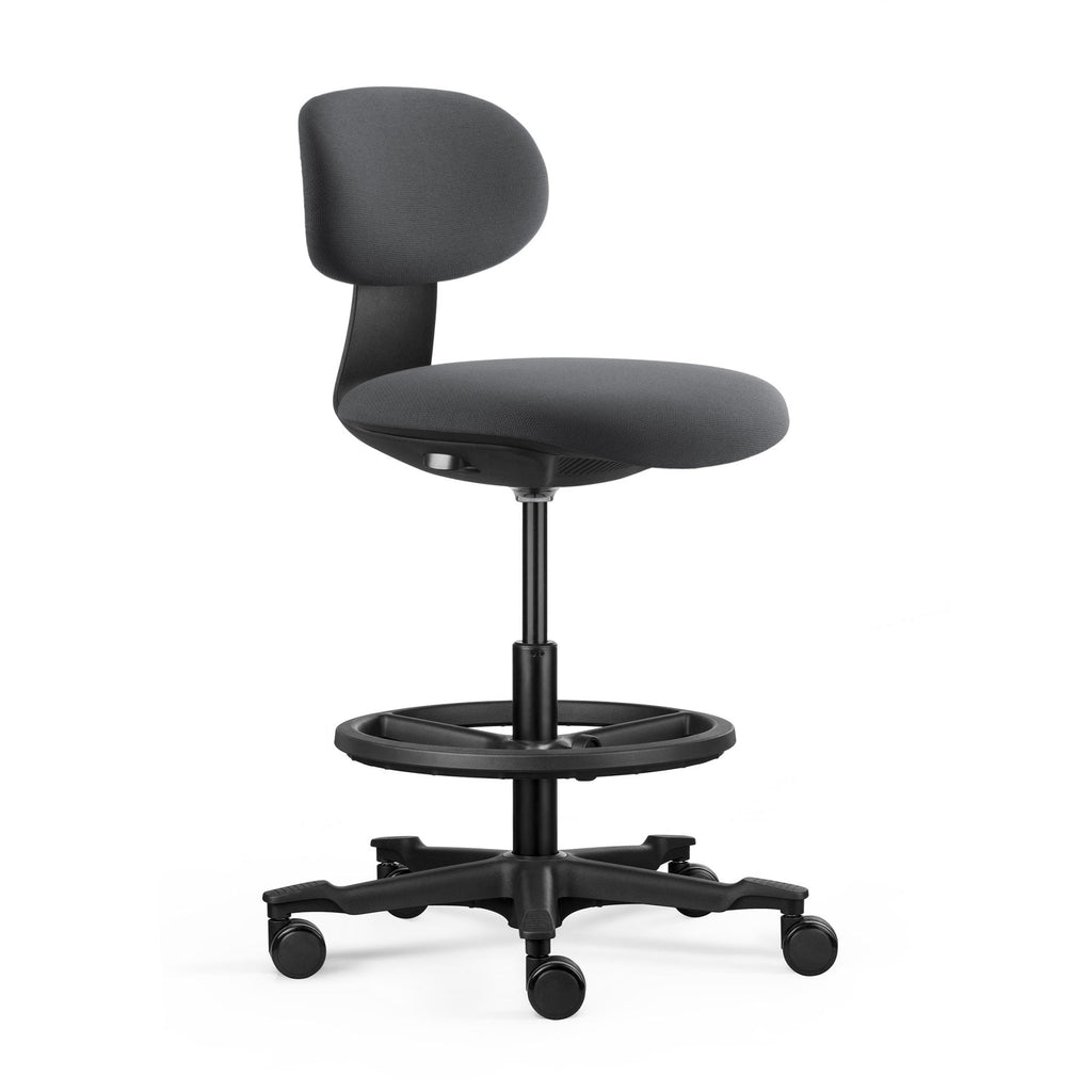 Rapidline Yoyo Drafting Stool 820-1020mm Height Dark Grey Fabric