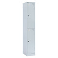 Rapidline Go 2 Door Steel Locker 380 x 455 x 1830mm Silver Grey