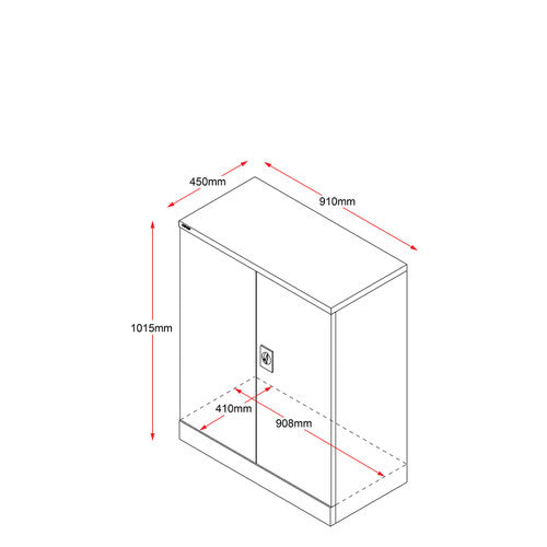 Rapidline Go Swing Door Steel Cupboard 910 x 450 x 1015mm White China