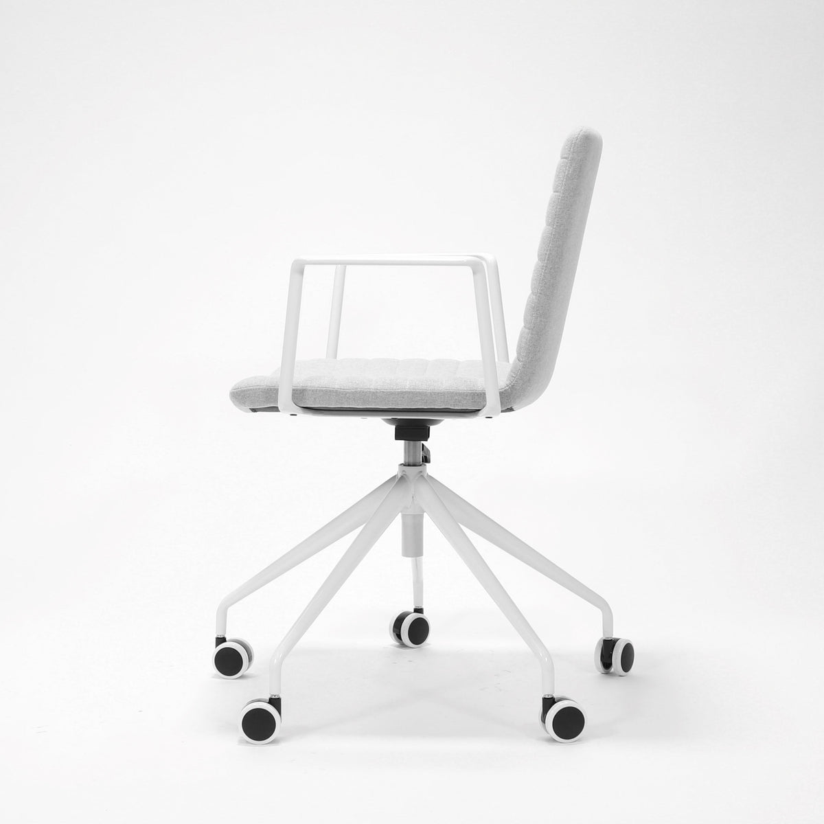 Rapidline Pixel 5 Star Breakout and Meeting Chair with Arms Light Grey Fabric / White Base