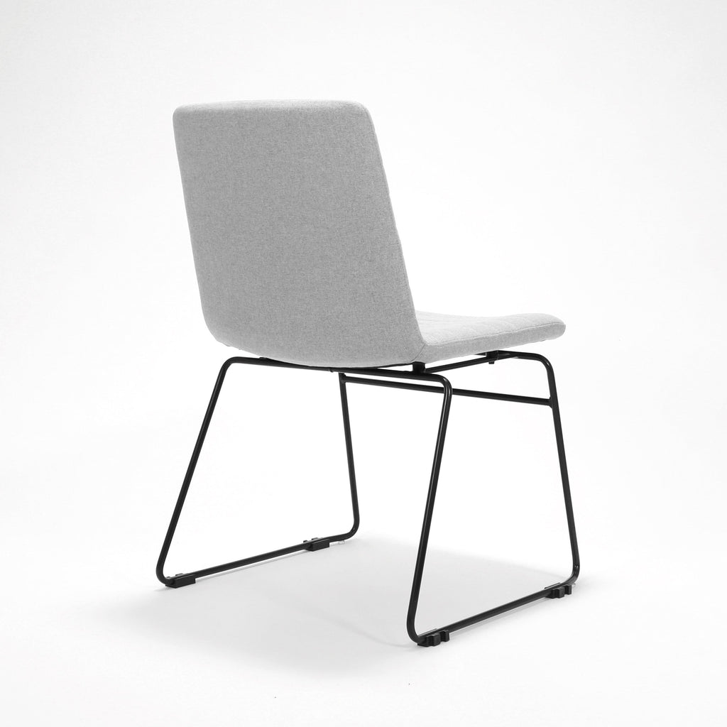 Rapidline Pixel Sled Base Breakout and Visitor Chair Light Grey Fabric / Black Base