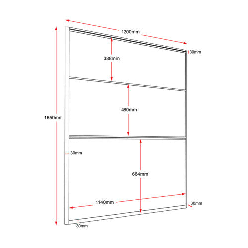 Rapidline Rapid Span Screen 1200 x 30 x 1650mm Grey Upholstery