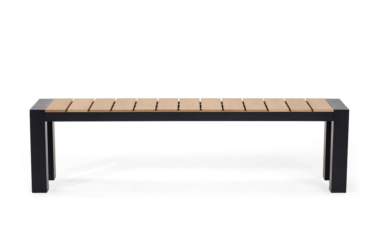 Rapidline Ridge Outdoor Bench Seat 1690 x 350mm European Oak / Black