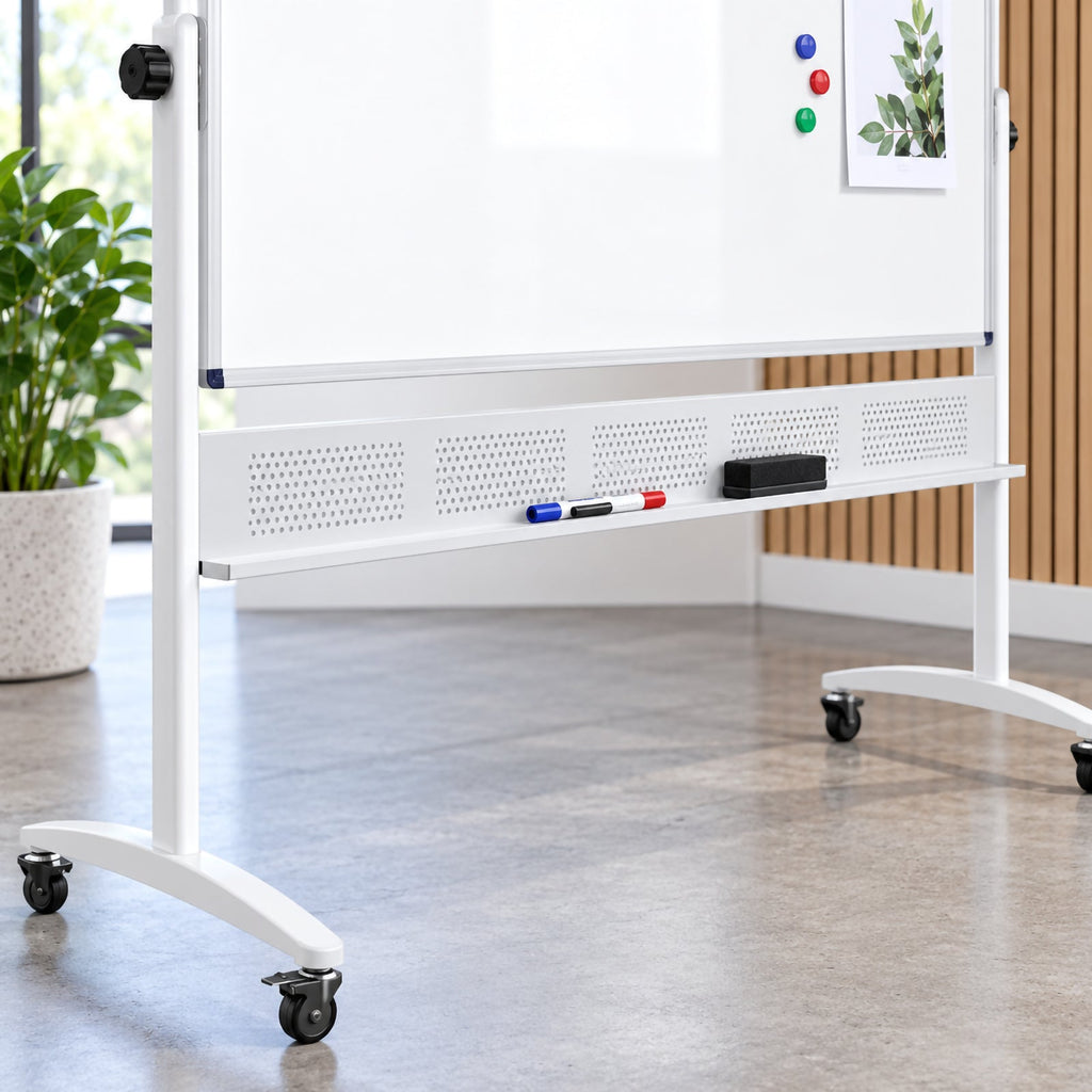 Rapidline Standard Mobile Magnetic Whiteboard 1500 x 1200mm Aluminium Frame