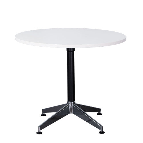 Rapidline Typhoon 4 Star Round Meeting Table 1200mm Diameter Natural White / Black Aluminium