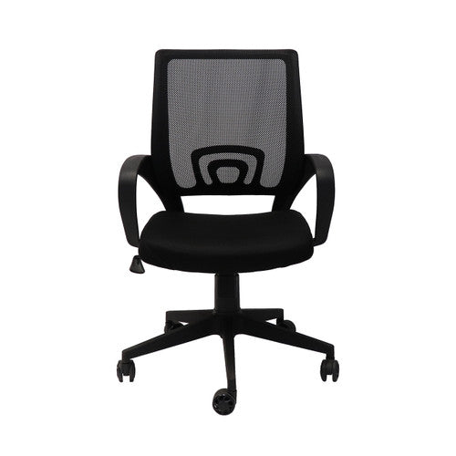 Rapidline Vesta Mesh Back Chair with Arms Black Fabric