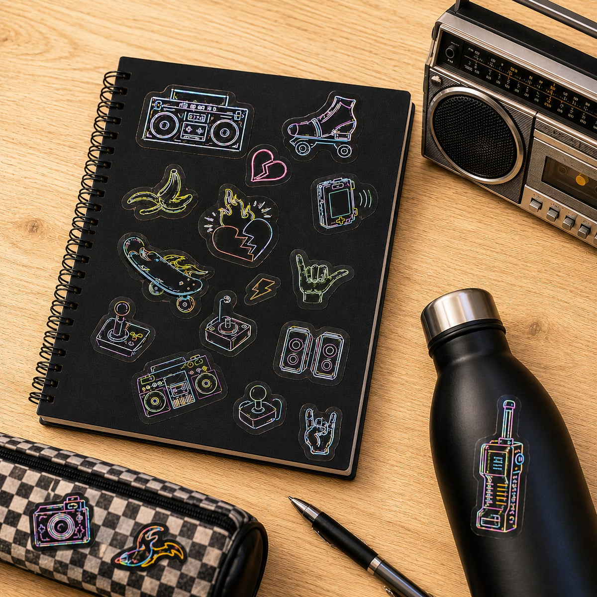 Retro Glow Glow Sticker Set of 47