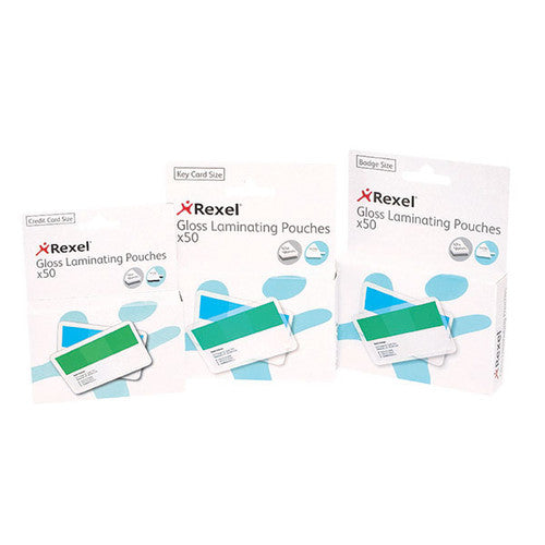 Rexel Laminating Pouch 67 x 98mm 180 Micron Gloss Pack of 50