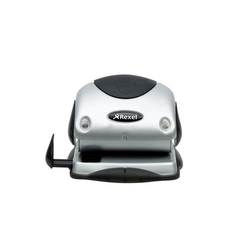 Rexel P215 2 Hole Punch 15 Sheet Silver Black