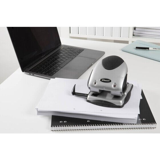 Rexel Precision P240 2 Hole Punch 40 Sheets Silver Black
