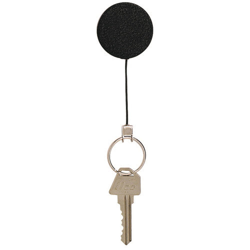 Rexel Retractable Metal Key Holder Nylon Cord with Key Ring Black