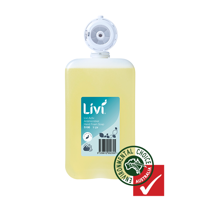 Livi S100 Activ Antimicrobial Hand Foam Soap 1000ml Carton 6