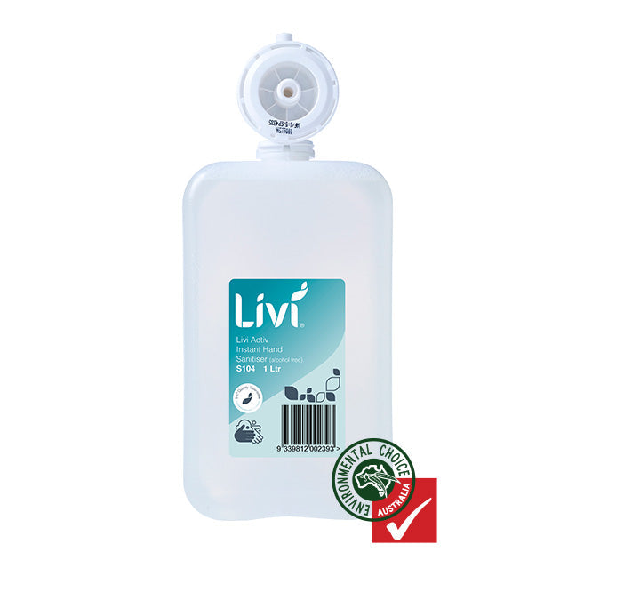Livi S104 Activ Instant Hand Sanitiser Alcohol Free 1000ml Carton 6