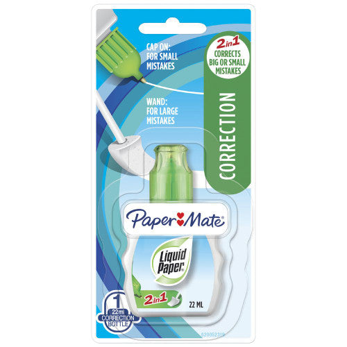 Papermate Liquid Paper 2 in 1 Correction Fluid 22ml Pack of 6
