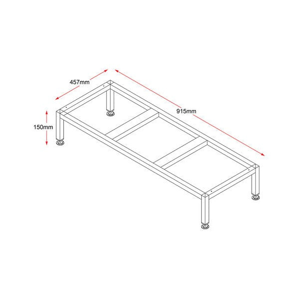 Rapidline Stand Only for Go 3 Lockers 305mm Silver