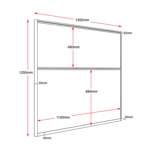 Rapidline Rapid Span Screen 1200 x 30 x 1250mm Grey Upholstery