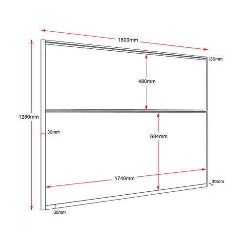 Rapidline Rapid Span Screen 1800 x 30 x 1250mm Grey Upholstery