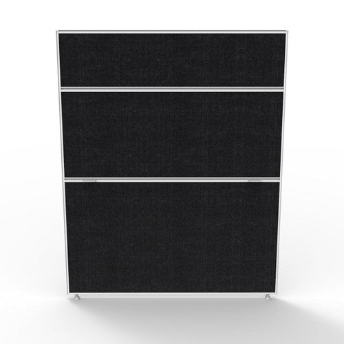 Rapidline Shush30 Plus Screen 1200 x 30 x 1500mm Black Fabric / White