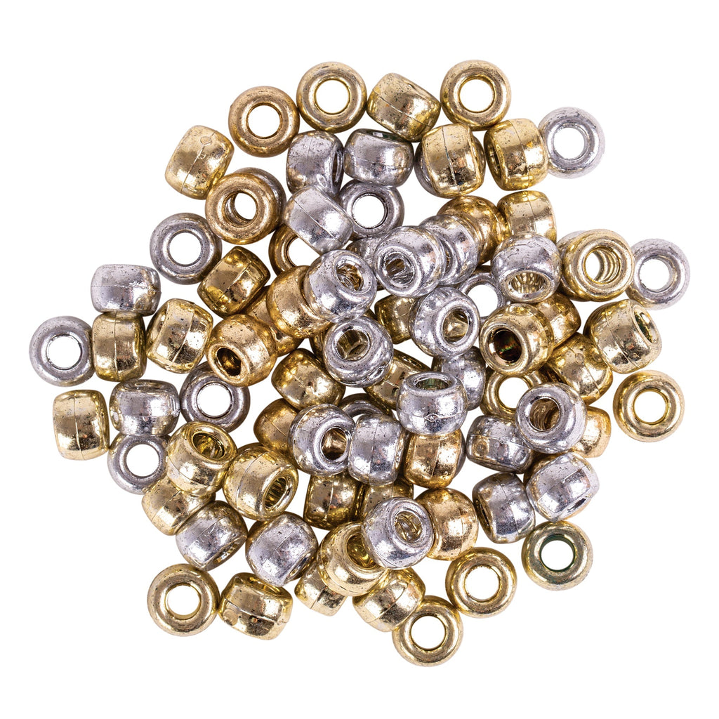 Zart Pony Beads Metallic Gold and Silver 250g