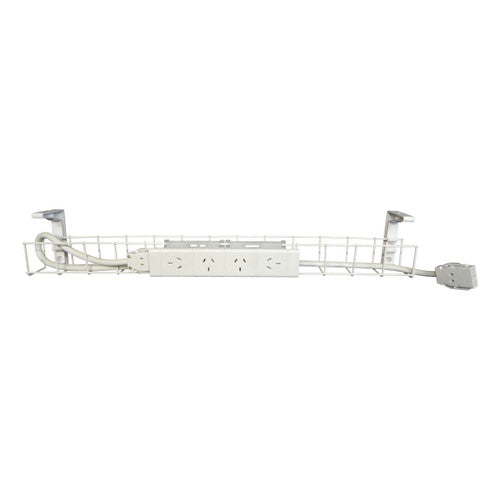 Rapidline Single Tier Cable Basket Kit 650mm 4 GPO 1.5m Interconnecting Lead Black