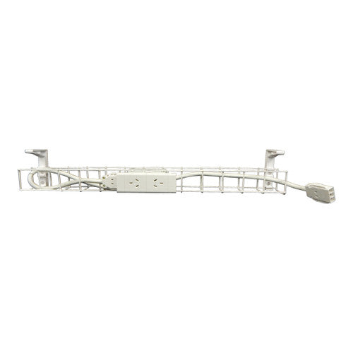 Rapidline Single Tier Cable Basket Kit 950mm 2 GPO 1.5m Interconnecting Lead White