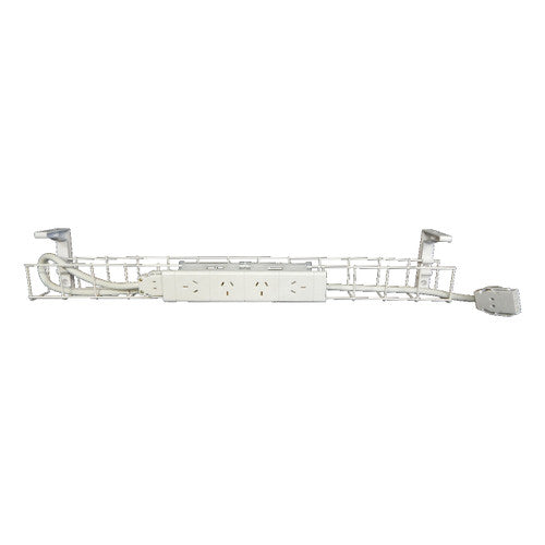 Rapidline Single Tier Cable Basket Kit 950mm 4 GPO 1.5m Interconnecting Lead White